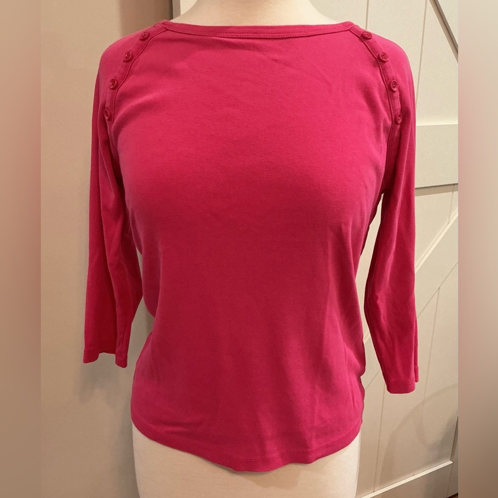 Jones New York Hot Pink Long Sleeve Tee